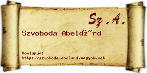 Szvoboda Abelárd névjegykártya